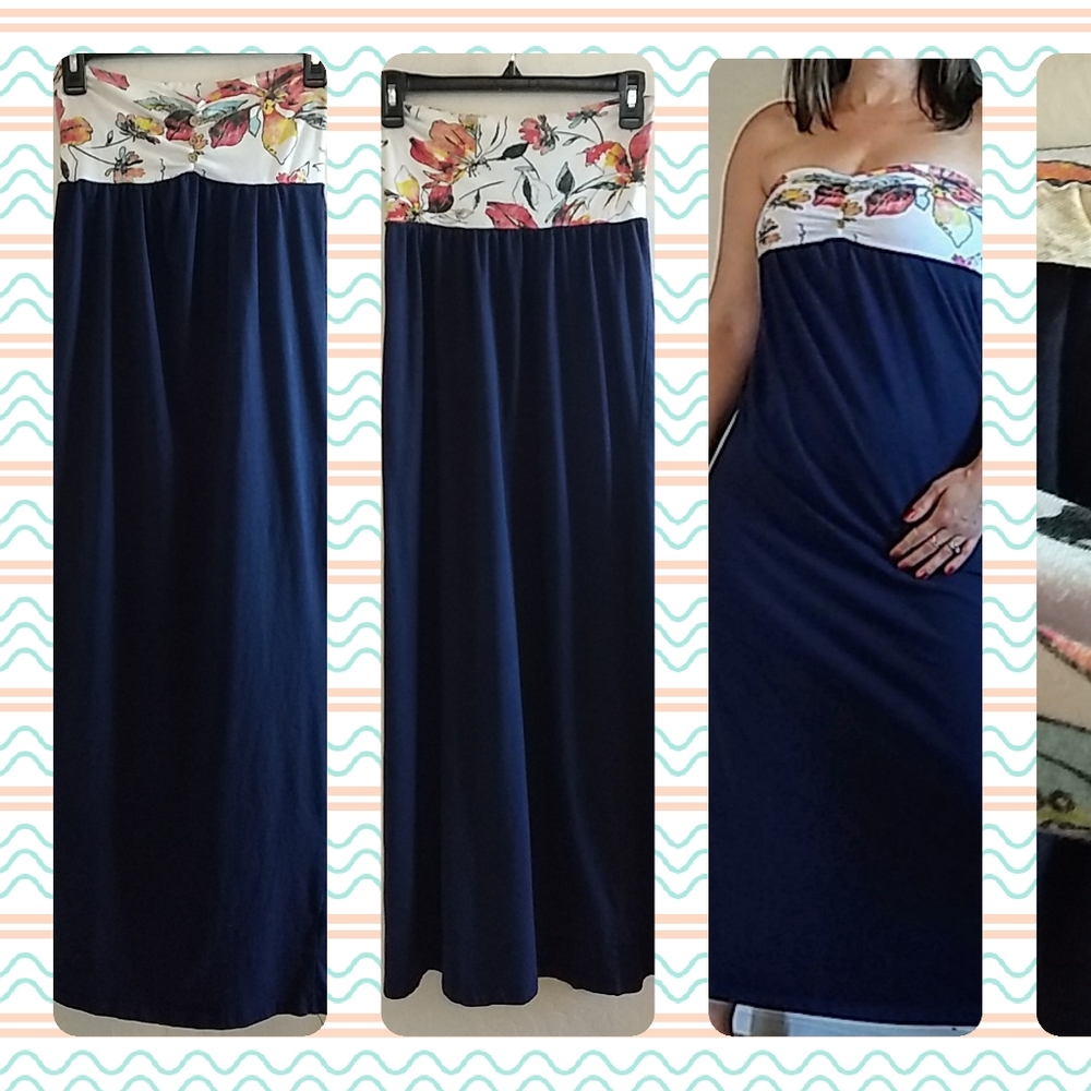 Ladies strapless maxi dress